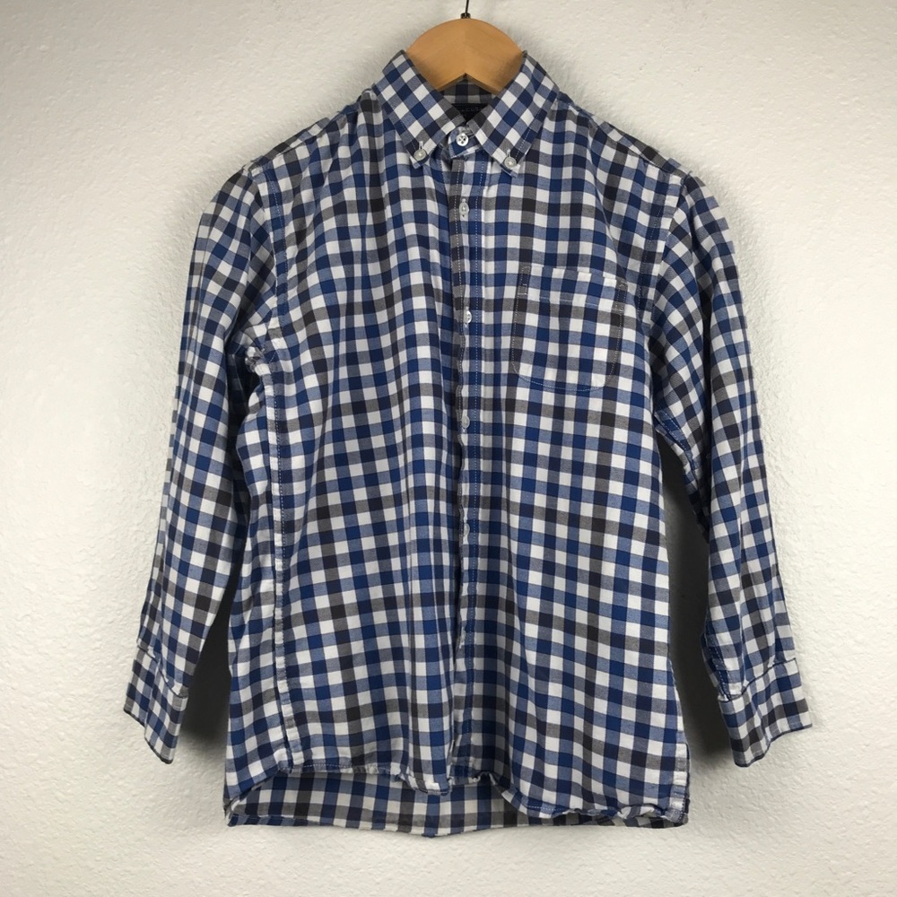 Oscar de la Renta Blue Check Button Down Size 6Y